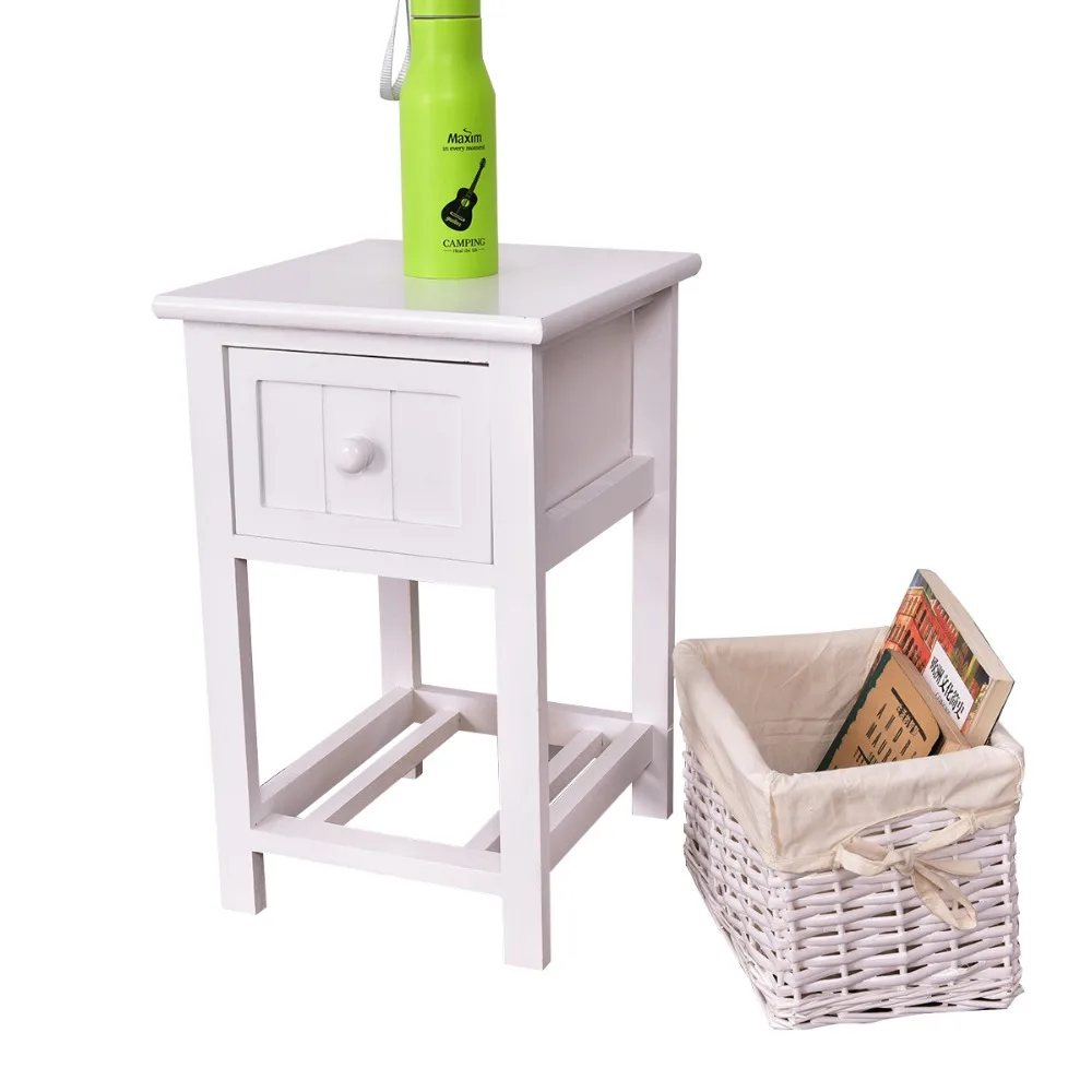 Mesita دي نوش يخدع 1 cesta دي mimbre + 1 كاجون دي ماديرا دي almacenamiento dormitorio mueble HW53787
