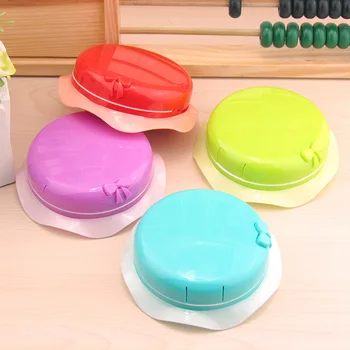 

5pcs new cute creative bowknot round Sun cap hat shape contact lens case Fashion beautiful Candy color Partner box Lenses box