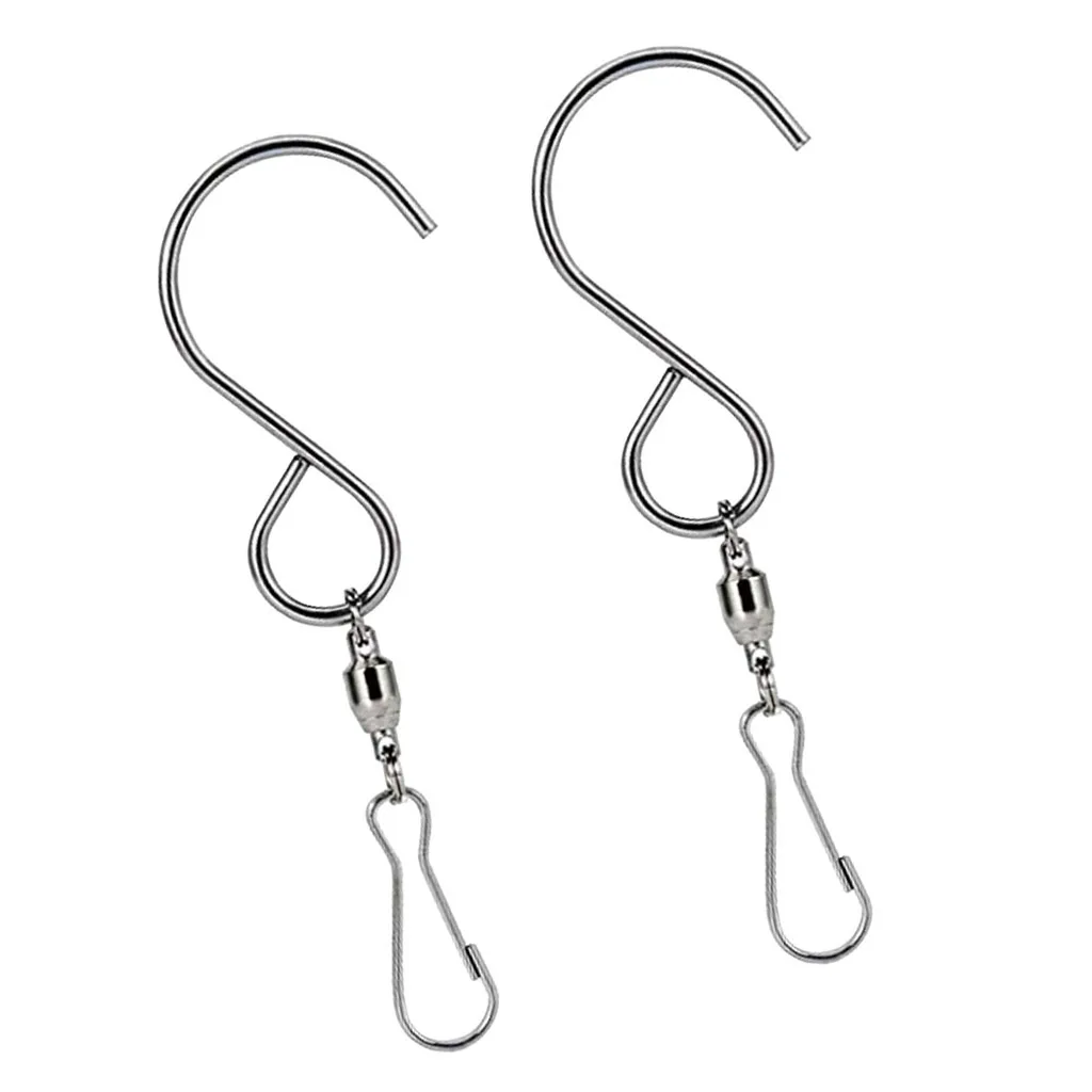 2Pcs Hanging Stainless Steel Swivel Hooks Clip For Garden Wind Chime Sun Catcher