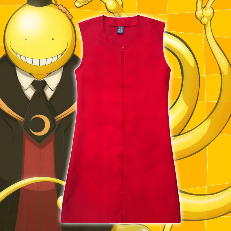 Класс убийц Korosensei Косплэй Красная Туника унисекс Повседневная майка пальто