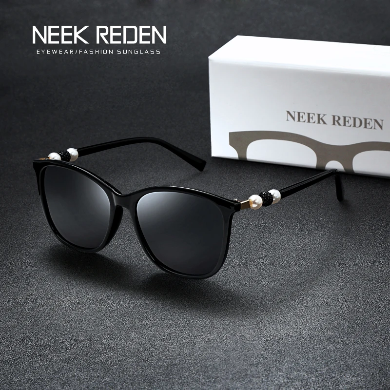 

Cat Eye Pearl Frame Polarized Sunglasses Luxury Designer Brand Sunglasses With Rhinestones Ladies Outdoor Personality Sun Glass