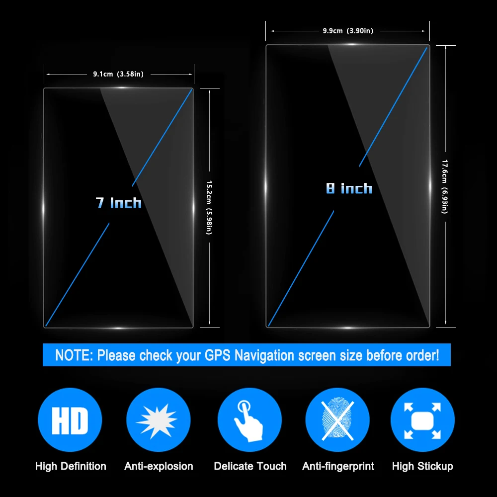 AUXITO 7/8 дюймов gps навигационный экран Стальная Защитная пленка для Kia Sportage QL Rio X-Line стикер против царапин