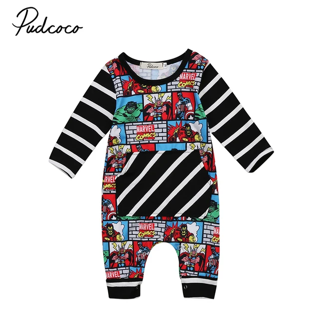 US $5.12 0-24M Newborn Infant Baby Boy Cotton Romper Long Sleeve Cartoon Clothes Toddler Kids Jumpsuit One P