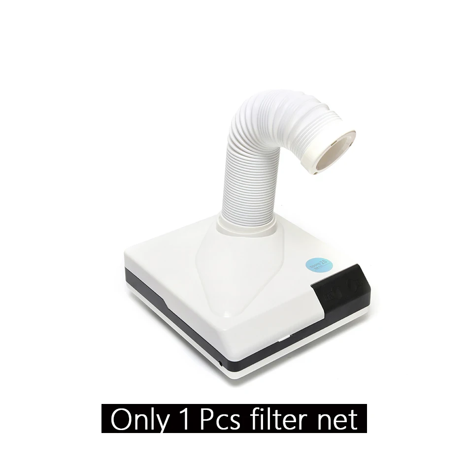 ROHWXY мощный пылесборник для ногтей всасывающий пылеочиститель выдвижной локоть дизайн вентилятор 60 Вт пылесос для ногтей Дизайн ногтей маникюр - Цвет: White 1 Filter Net