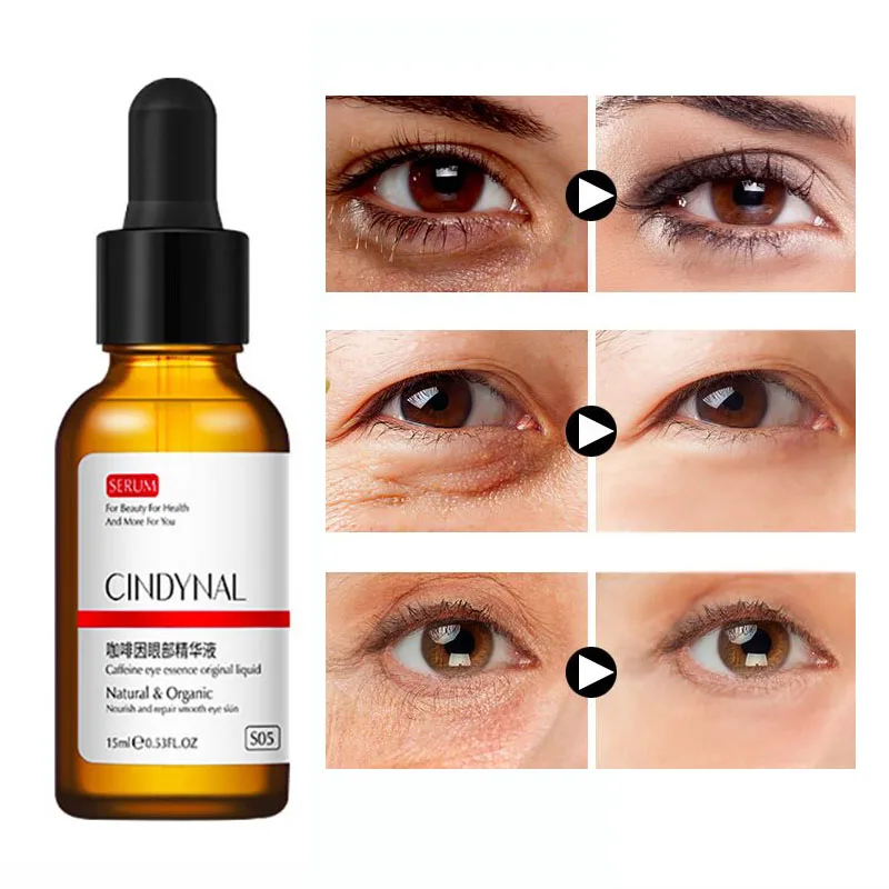 

Caffeine Eye Serum Moisturizing Remove Black Circle Eye Bags Anti-Wrinkles Anti-Aging Essential Liquid