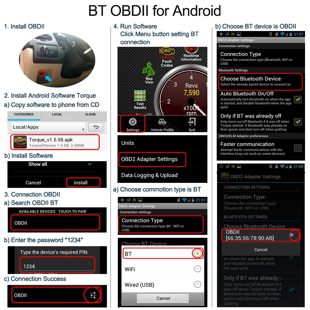 Диагностический сканер OBDII для Android Windows Symbian|Считыватели кодов и сканеры| |