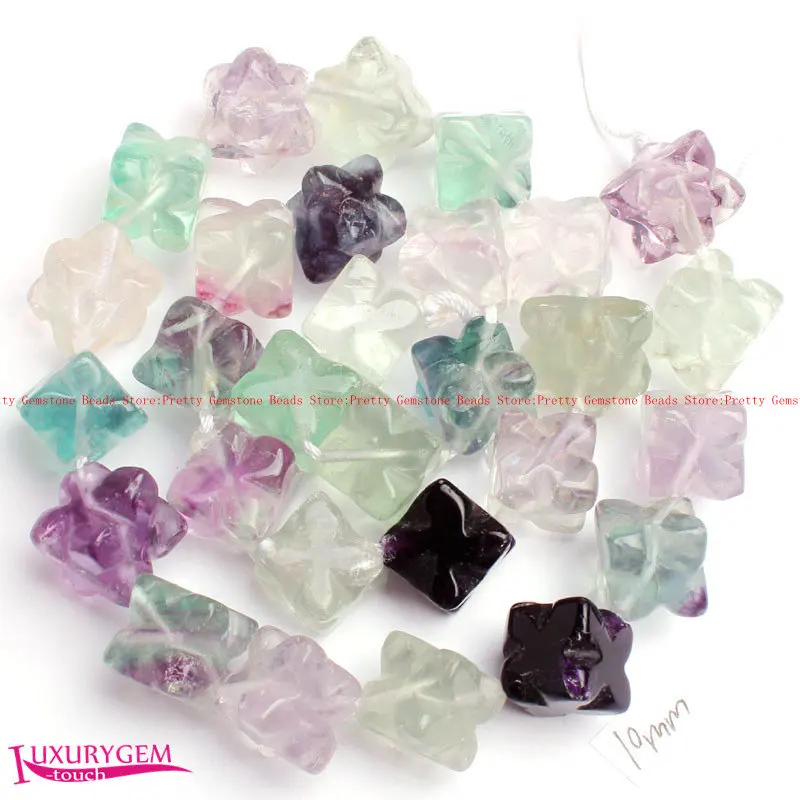 

Free Shipping 10mm Natural Multicolor Fluorite Stone Square Shape DIY Gems Loose Beads Strand 15" w3663