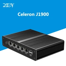 Промышленная 4 LAN мини-ПК Intel Celeron J1900 гигабитный сетевой порт 4 ГБ ОЗУ DDR3L 60 г SSD Безвентиляторный Pfsense OS VGA настольный компьютер