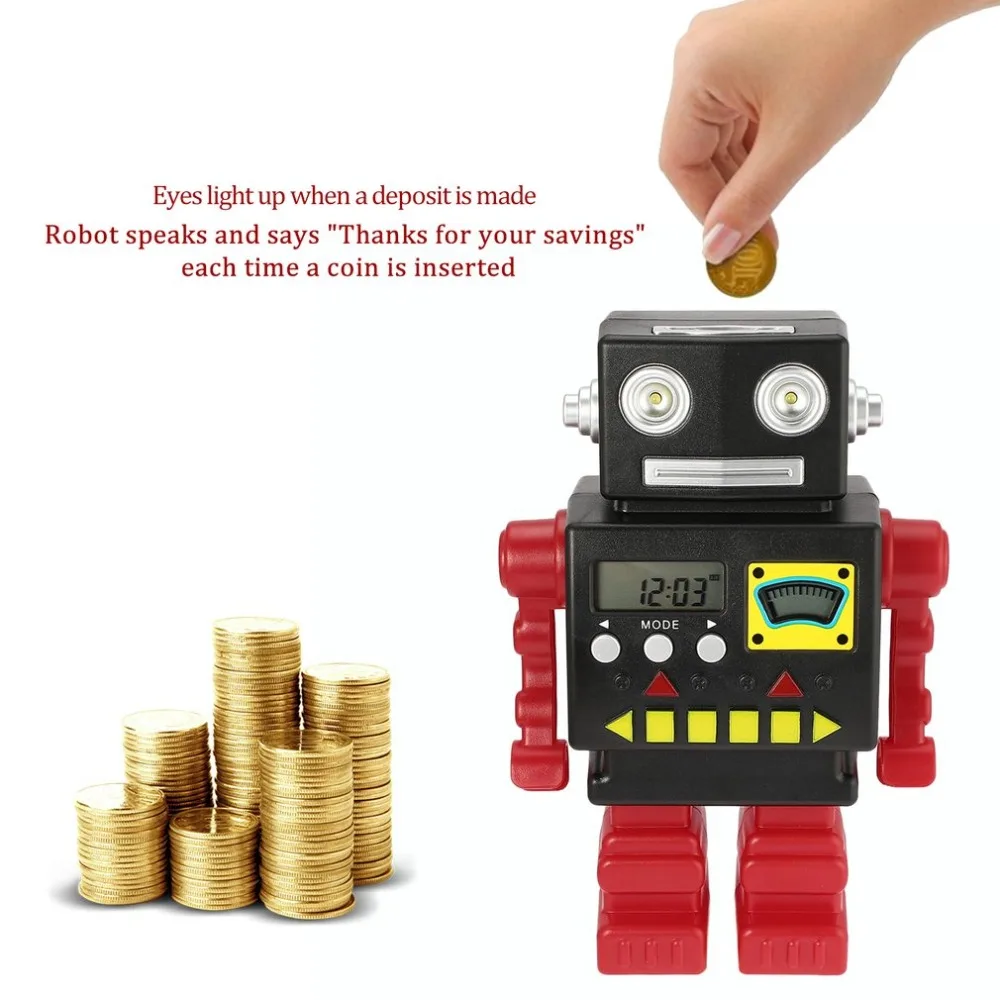 Vintage Fashion Robot Coin Bank Toys Kids Talking Robot Counting Money