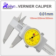 Cheapest prices Stainless steel Vernier caliper with dial 150mm/200mm/300mm precision 0.01mm diameter depth thickness measuring instrument