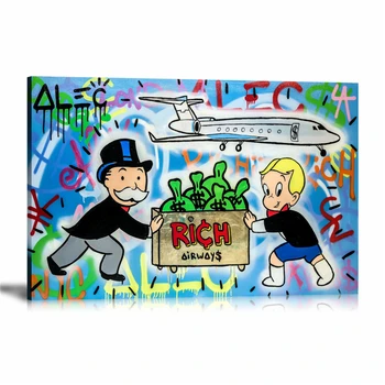 

Alec Monopolys Rich Air Ways HD Wall Art Canvas Poster Print Canvas Painting Decorative for Office Living Room Home Decor