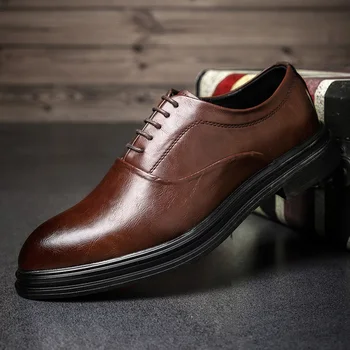 

DESAI Oxfords Leather Men Shoes Fashion Casual Pointed Top Formal Business Male Wedding Dress Flats Wholesales Size 38-44