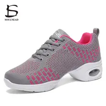 Sneakers Dance Shoes For Women Flying Woven Mesh Comfortable Modern Jazz Dancing Shoes Girls Ladies Outdoor Sports Shoes S-919
