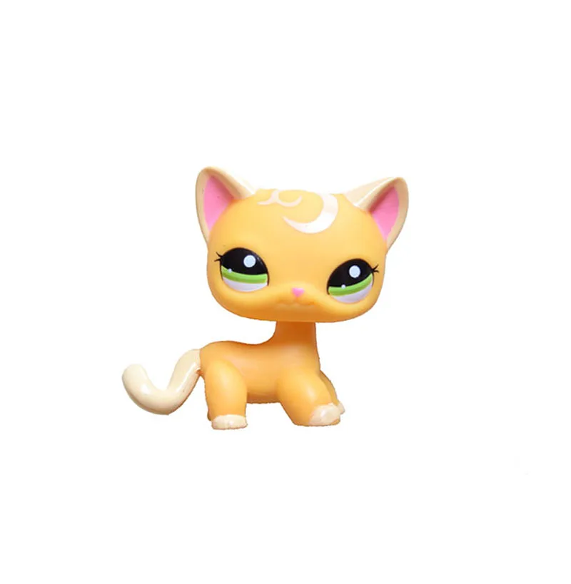 Pet Shop Green Eyes Pink Ears Yellow Orange Short Hair Cat Kitty Figure Child Toy FREE SHIPPING XMAS GIFT | Игрушки и хобби