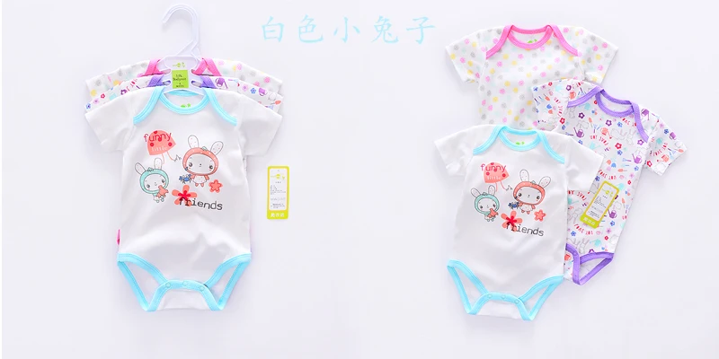 2019 детские летние комбинезоны цельная Одежда для младенцев Боди хлопок новорожденная детская одежда комбинезон baby 3 шт./лот