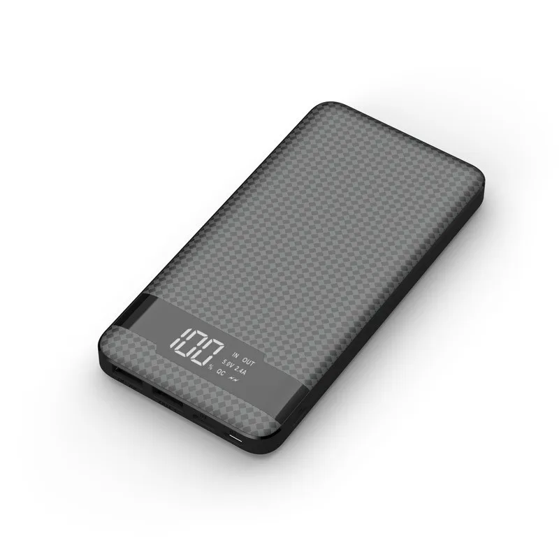Черный Для Xiaomi Mi power Bank 10000 мАч тонкий повербанк внешний аккумулятор быстрая зарядка power bank ультратонкий полимерный аккумулятор - Цвет: Черный