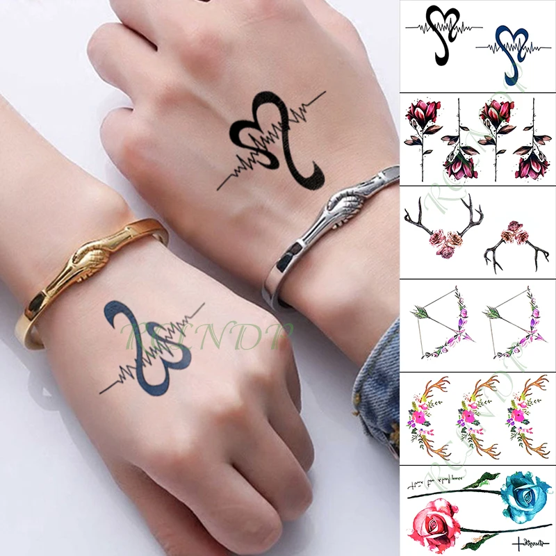 Waterproof Temporary Tattoo Sticker Love Heart Heartbeat Fake Tatto Sexy Clavicle Hand Arm Flash Tatoo For Kid Girl Men Women From Rendie 1 64 Dhgate Com
