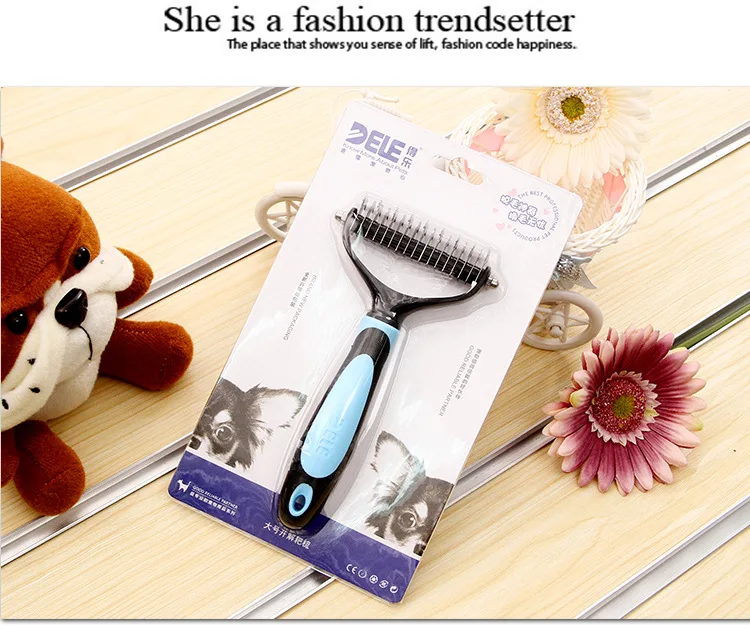 Hot Dog Pets Cat Fur Dematting Grooming Deshedding Trimmer Tool Comb Rake Brush For Dogs Cats And Rabbits (13)