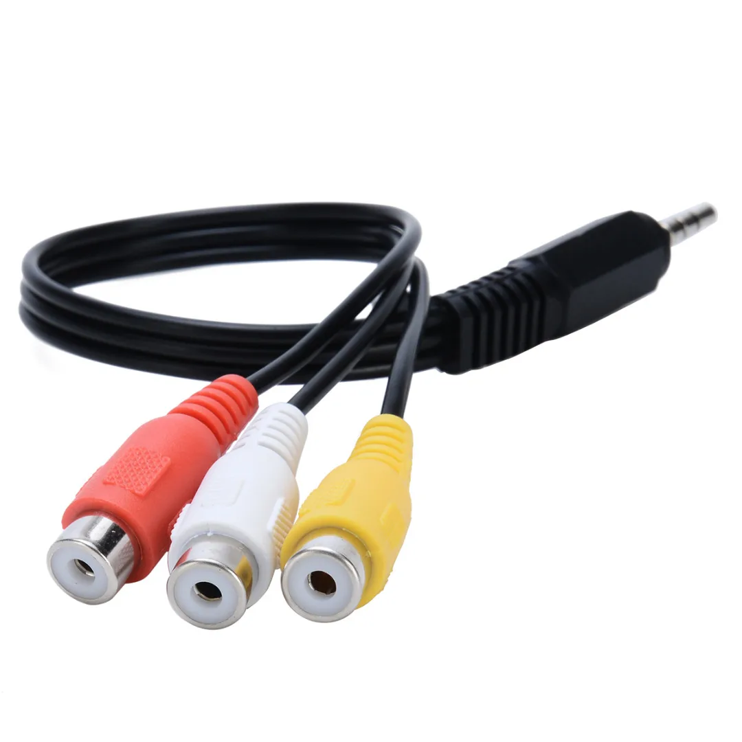 

Mayitr 3.5mm Mini Aux Male Stereo To 3 RCA Female Audio Video AV Adapter Cable For Video Audio Playback
