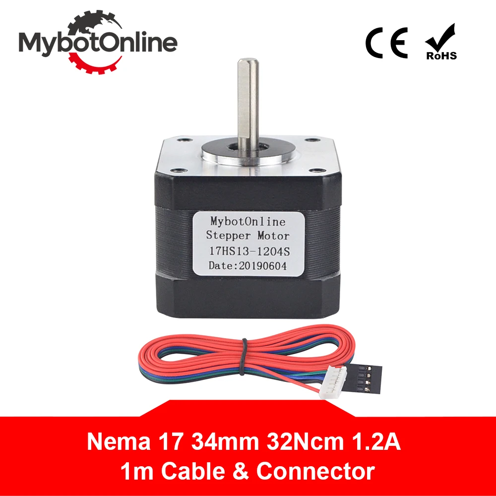 

Nema 17 Stepper Motor 34mm 4-lead Nema17 Stepping Motor 32Ncm 1.2A 42 Motor for DIY CNC 3D Printer CNC XYZ
