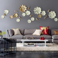 Смола лист лотоса Настенный декор орнамент для домашнего фона Настенный декор Beige_S