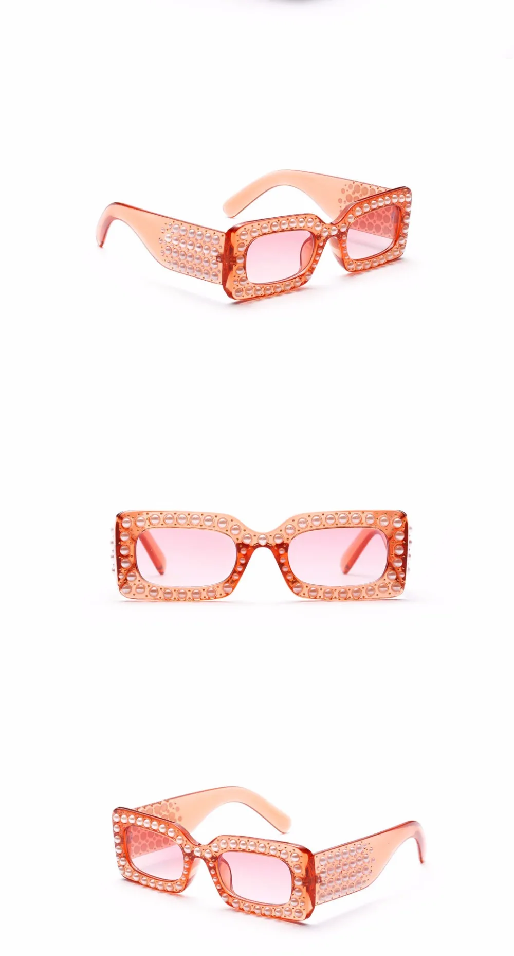 Новинка, итальянский бренд, дизайнерские прозрачные розовые Квадратные Солнцезащитные очки, женские жемчужные солнцезащитные очки Rihanna, Роскошные Жемчужные оправы, очки lentes