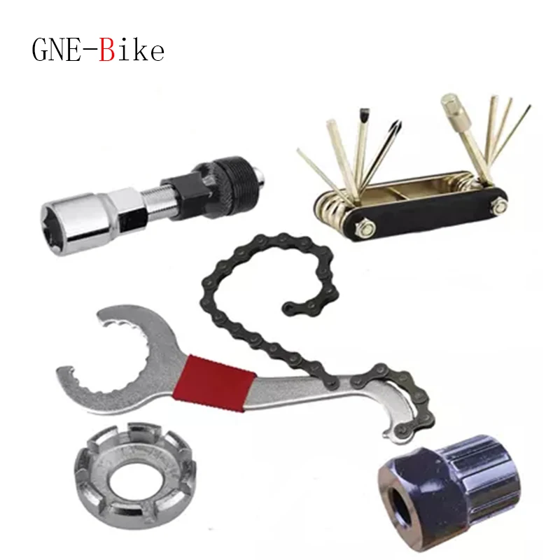 

GRNTAMN Bicycle repair tools multi-function hexagonal pull code removal shaft three-in-one split flywheel tool spoke wrench