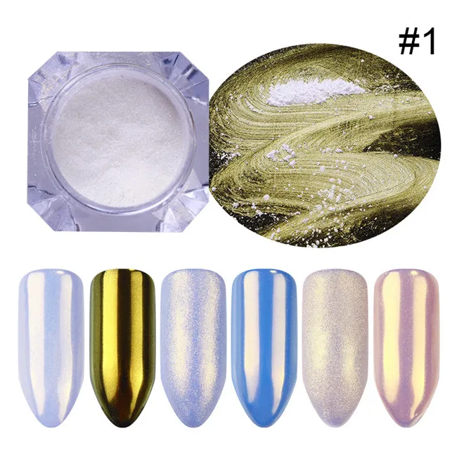 1 г перламутровый Блестящий зеркальный матовый проблесковый пигмент для ногтей порошок пыль блестки DIY Дизайн ногтей украшение - Цвет: Color 1