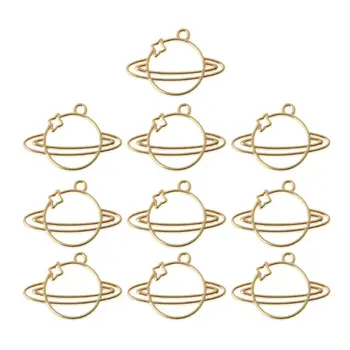 

10Pcs Planet UV Blank Frame Pendant Open Bezel Setting Resin Earring Jewelry DIY Making Craft Accessory