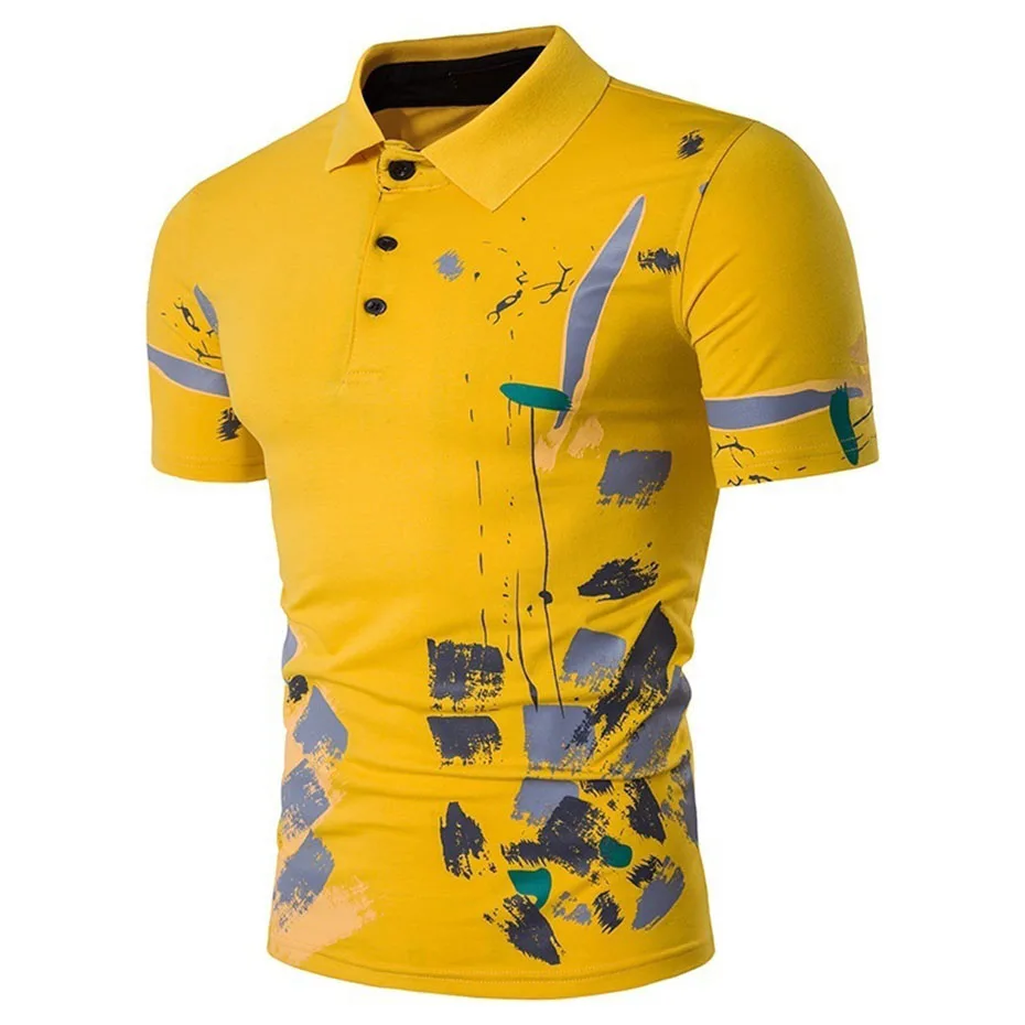 

ZOGAA Men Polo Shirt Short Sleeve Casual Male Polos Shirts Print Slim Fit New Summer Man Clothes 2018