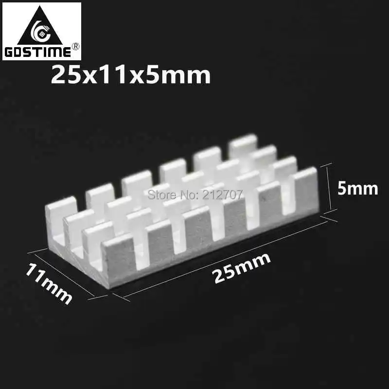 

20PCS Gdstime 25x11x5mm Heatsink Cooling Fin Aluminum Heat Sink Radiator Cooler 25*11*5mm
