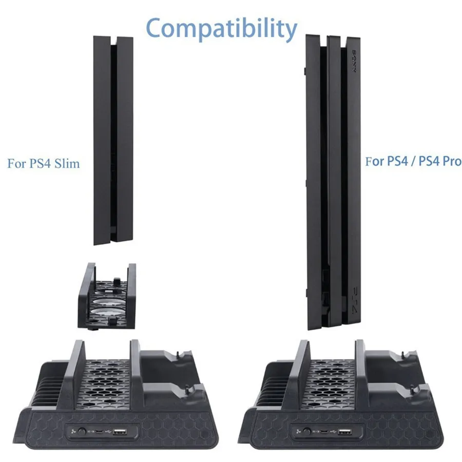 OIVO PS4/PS4 Slim/PS4 Pro вертикальная подставка двойной контроллер зарядное устройство