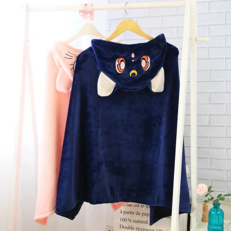 

120 cm Sailor Moon Cat Luna Cosplay Plush Toy Blanket, Cosplay Serenity Moon Sailor Cloak Air Blankets, Birthday Gift For Girls