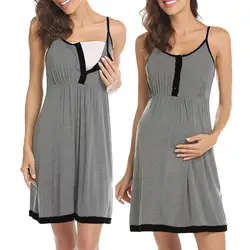 MUQGER сексуальная одежда для Для женщин материнства чулок кормящих ночная рубашка Грудное вскармливание полный комбинация vestidos gravidez