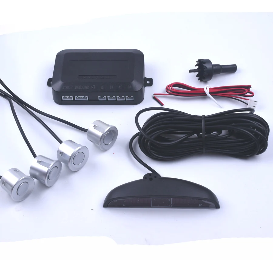 Car LED Parking Sensor 4 kit Display Reverse Backup Radar Monitor System Assistance Universal 7 colors parking sensor kit,led parking sensor kit,parking sensor,car led parking sensor