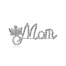 

Fancy Design of Bling Crystal Brooch "MOM" Word Pin as Gift for Mother's day Wholesale 6PCS/LOT FREE SHIPPING