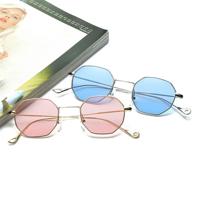 Womens Men Fashion Metal Irregularity Frame Glasses Brand Classic Sunglasses gafas de sol mujer H35 (8)