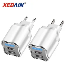 Настоящий 5 в 2.1A светодиодный USB зарядное устройство EU/USA 2 штекер хорошая зарядка для путешествий настенное зарядное устройство для мобильного телефона s для iphone ipad samsung Xiaomi huawei