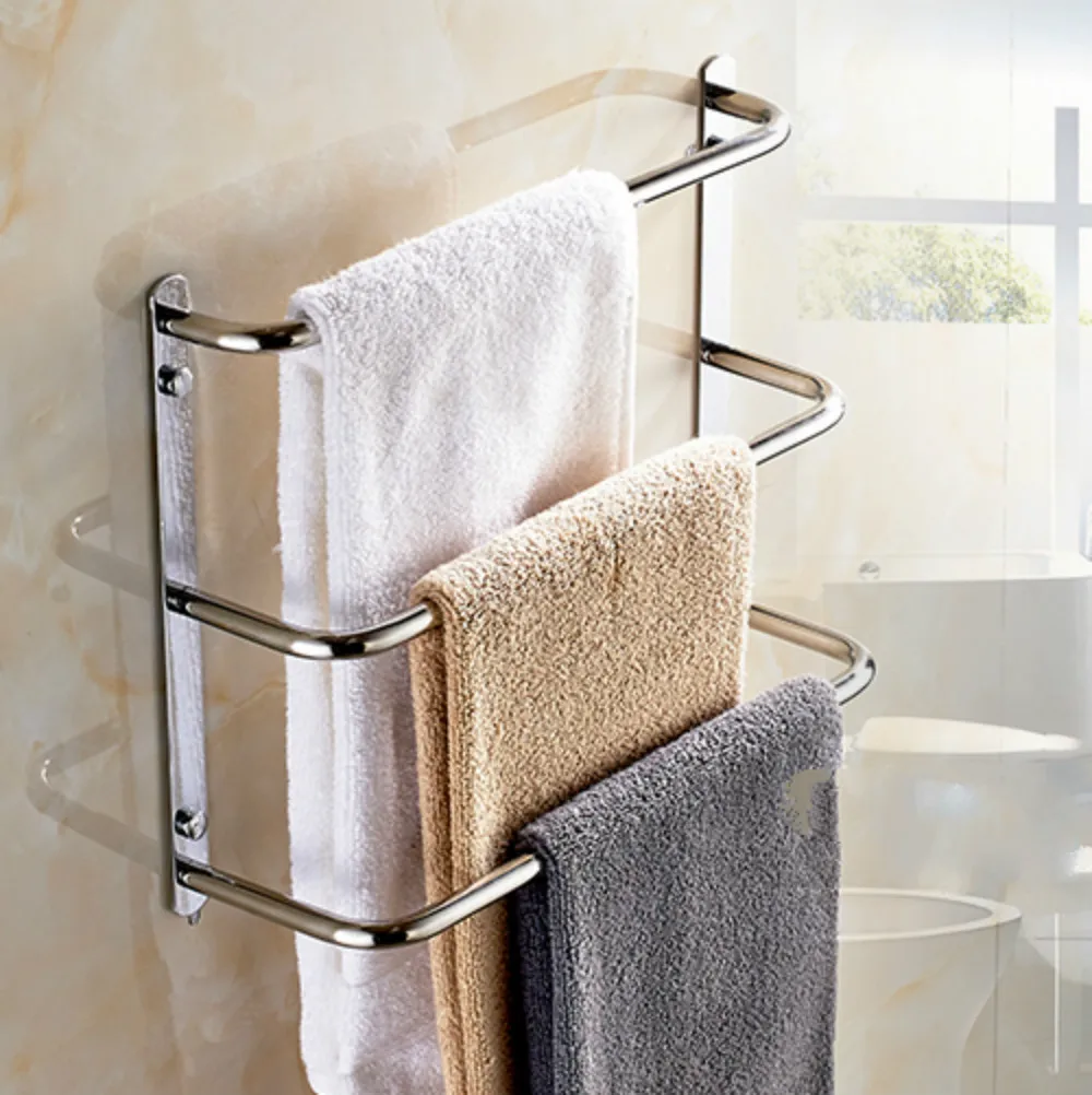 Sus 304 Rvs Badkamer Handdoekenrek Drie Balkon Creatieve handdoek Bar
