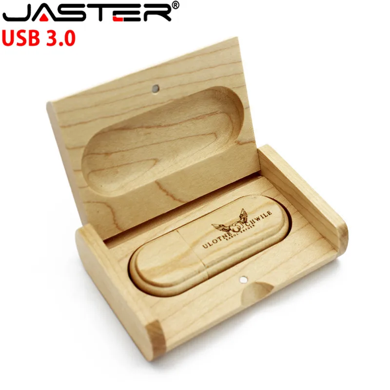 JASTER (1 шт. бесплатный логотип) деревянный USB3.0 + упаковочная коробка usb флеш