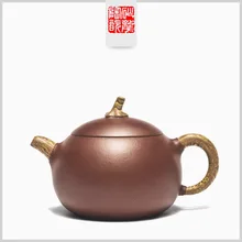 220 мл фиолетовая глина yixing чайник знаменитый все ручной работы из фиолетовой глины Дыня Zisha Чайник Кунг-фу чайник чай подарок на заказ чайник