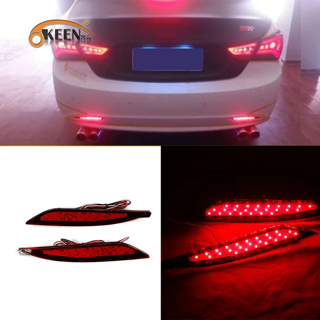 OKEEN 2pcs Car Rear Bumper Reflector Lights For Hyundai Sonata 2011
