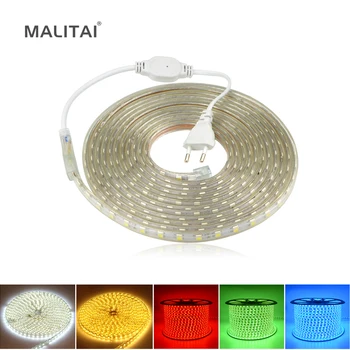 

LED Strip 5050 220V Waterproof Flexible LED light Tape 220V lamp Outdoor String 1M 2M 3M 4M 5M 10M 12M 15M 20M 25M 60LEDs/M