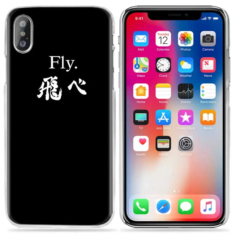 Haikyuu Хината чехол для iPhone XS Max XR X 10 7 S 8 6 6 S плюс 5S SE 5 4S 4 5C Прозрачный Жесткий ПК аниме чехол для телефона Coque