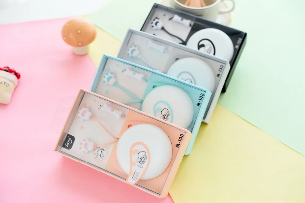 Chiclits 3.5mm in-ear Earphone Cartoon Cat Paw Headphone With Microphone Pack Boxes  for iPhone Samsung Android (14)