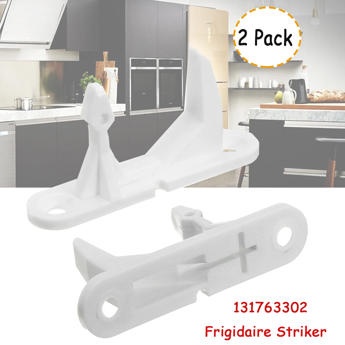 

2x Plastic Door Lock Latch Striker Replace For Frigidaire 131763302 AP4508273