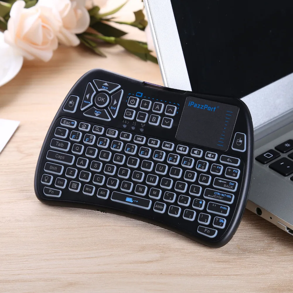 

iPazzPort KP - 810 - 61 Mini Wireless Keyboard Backlight Function with Touchpad Russian/Italian/Spanish/English/German Languages