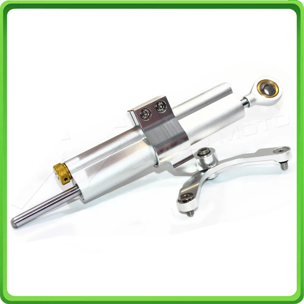 For MV Agusta F3 675 800 2012 2013 2014 2015 2016 2017 Steering Damper Stabilizer & Bracket Mount Kit Silver color (5)