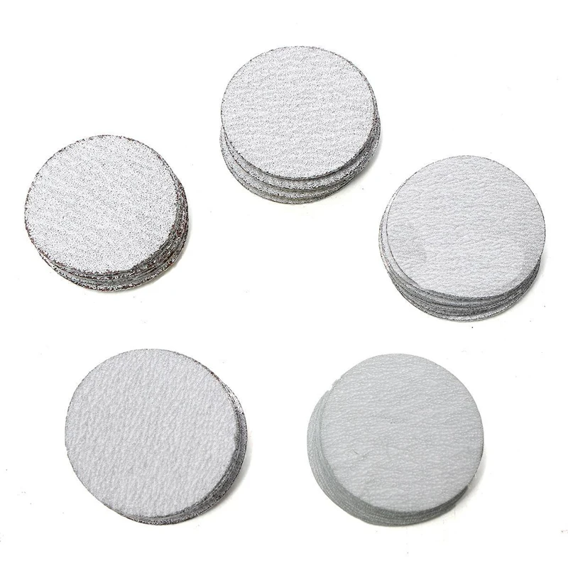 

50PCS 2"/50mm Hook and Loop Sanding Disc 60 120 180 240 400 Grit Mixed Sandpaper