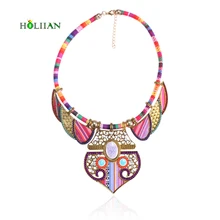 Женская винтажная подвеска чокер и ожерелья с крыльями, boho ожерелья, этнические богемные ювелирные изделия, массивные племенные мраморные камни, bijoux femme